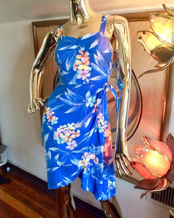 Vintage Hawaiian Sarong wrap tiki Dress