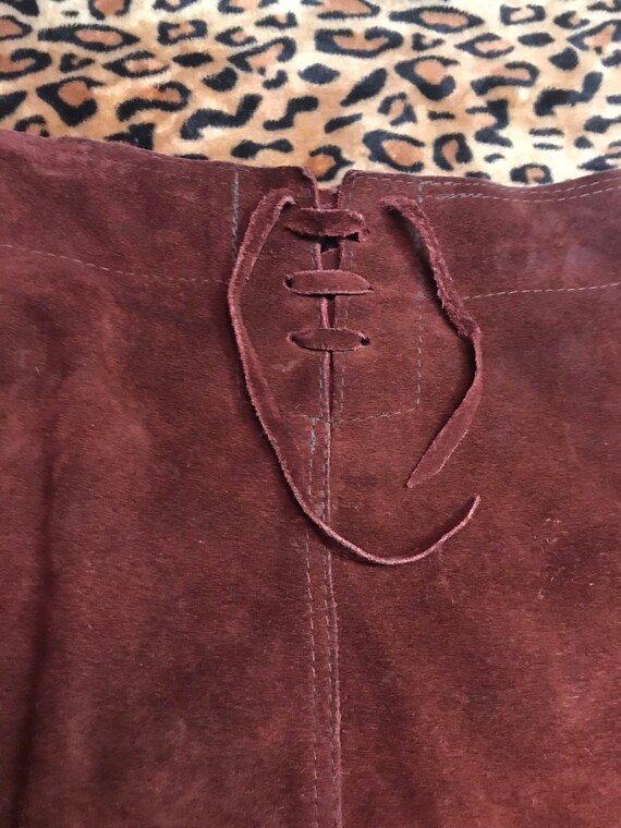 Vintage 70s Suede Mini skirt - image 9