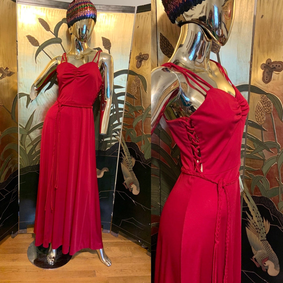 1970s Jody T Red White Blue Cotton Dress | XS/S