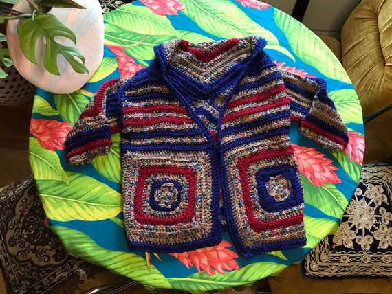 Vintage Crochet Cardigan Sweater - image 2