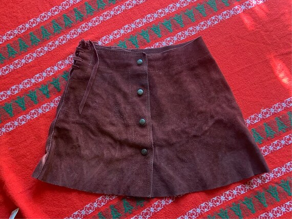 Vintage 70s Suede Mini skirt - image 10