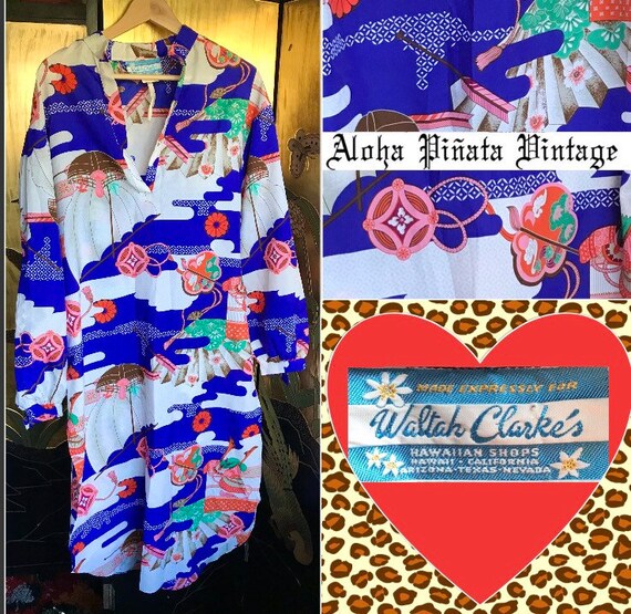 Vintage Hawaiian Caftan Dress by Waltah Clarke’s