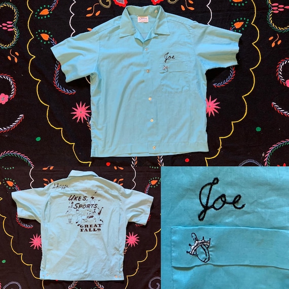 Vintage 60s Bowling shirt with embroidered name by Hilton