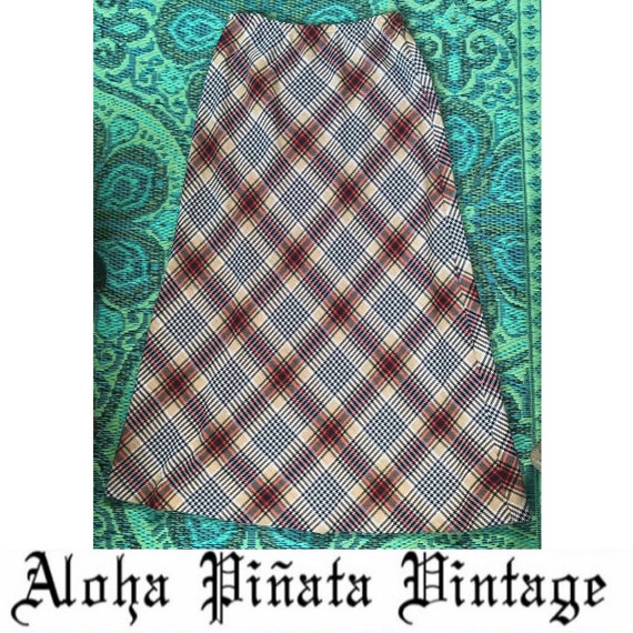 Vintage Maxi Plaid Skirt