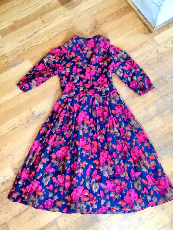 Vintage 50s Floral Dress - image 1