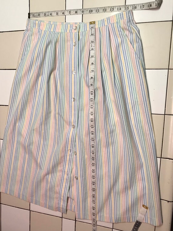 Vintage Seersucker Rainbow Striped Skirt by Alfre… - image 10
