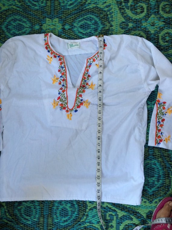 Vintage Bohemian Embroidered Shirt - image 3