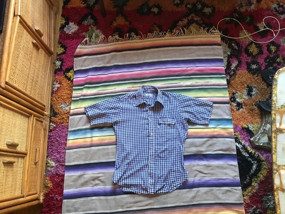 Vintage 1970s Levi’s Checkered Short Sleeves Shirt - image 1