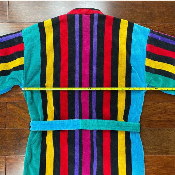 Vintage Rainbow Terrycloth Robe summer loungewear - image 8