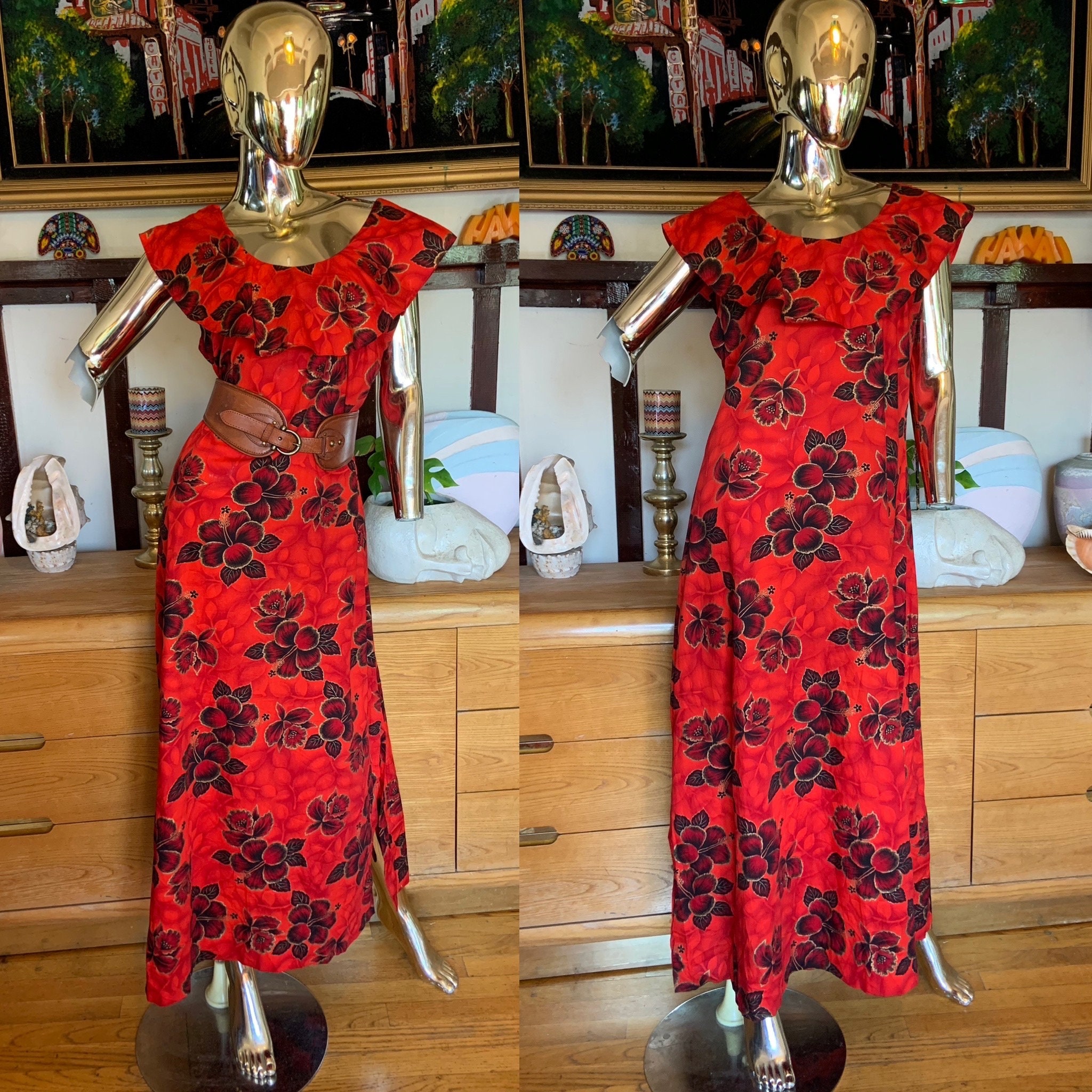 Vintage 1950s Muumuu - Etsy Vintage 1950s Muumuu - Etsy