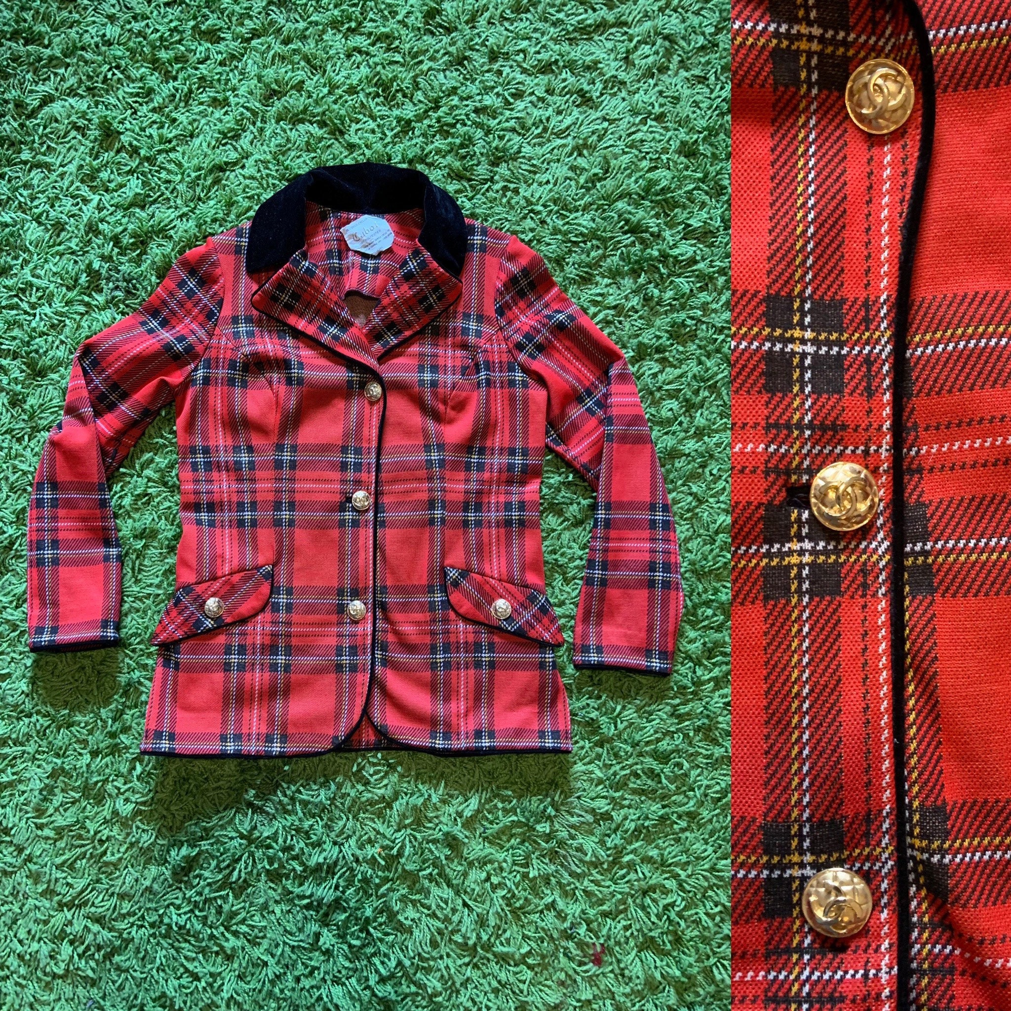 Red Chanel Blazer - Etsy Red Chanel Blazer - Etsy