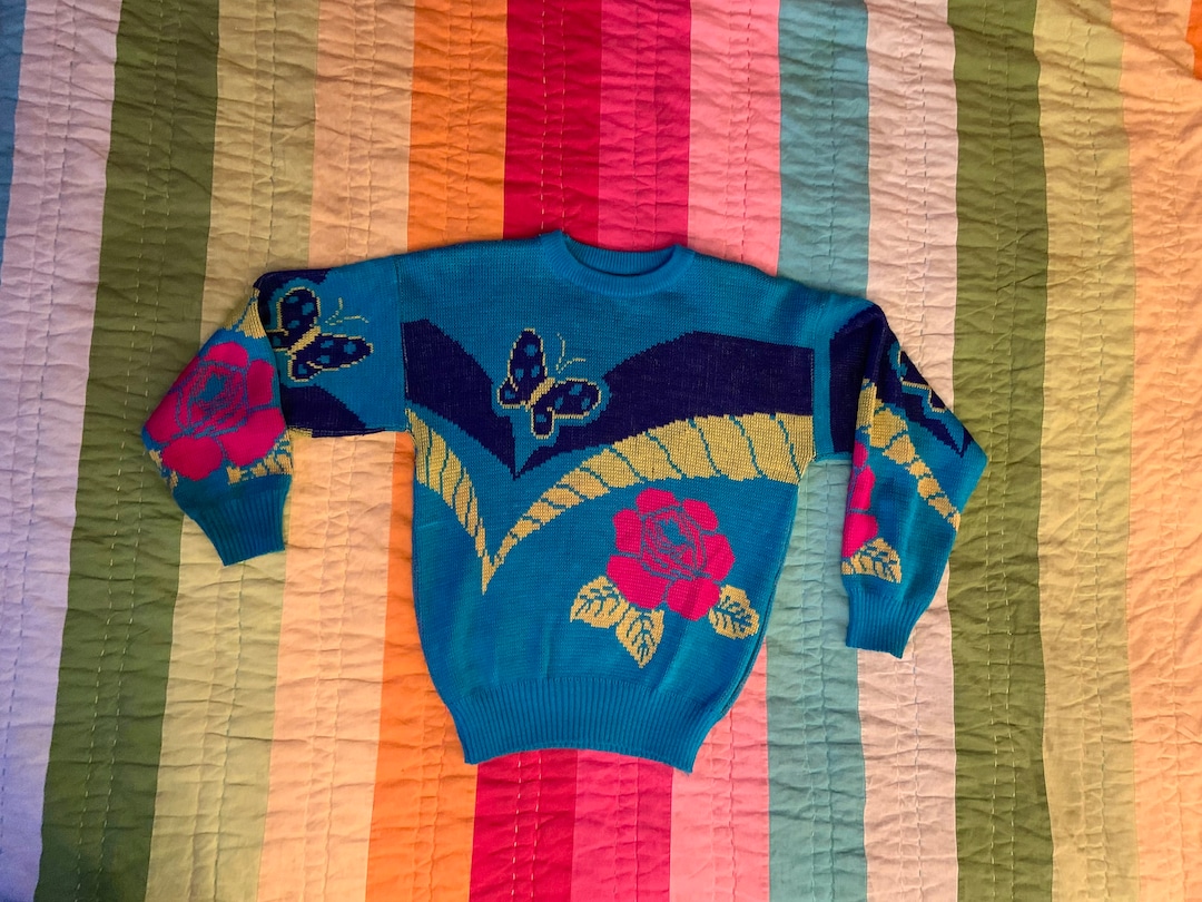 women's retro butterfly lazy style sweater main image 1