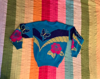 Vintage 70s Butterfly Sweater