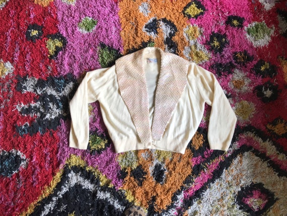 Vintage 1950s Cashmere Cardigan Sweater - image 4