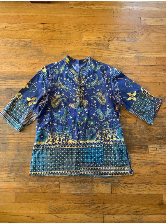 Vintage Indian Cotton Tunic Top - image 3