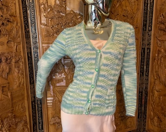 Vintage 60s Spacedyed knit cardigan sweater