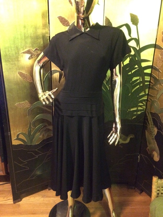 Vintage 40s Black Dress