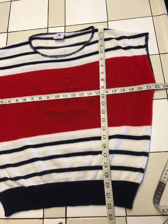 Vintage 80s Sweater with Anchor Nautical - image 9