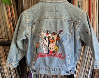 Vintage Kids Denim Jacket Embroidered Looney Tunes - Etsy