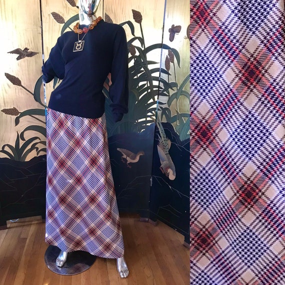 Vintage Plaid Maxi Skirt - image 1