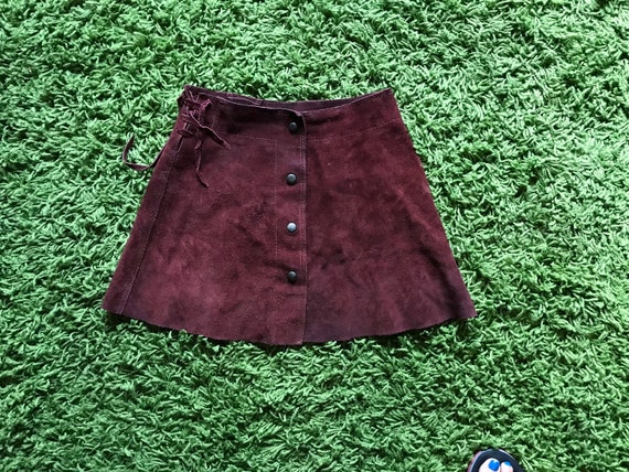 Vintage 70s Suede Mini skirt - image 1