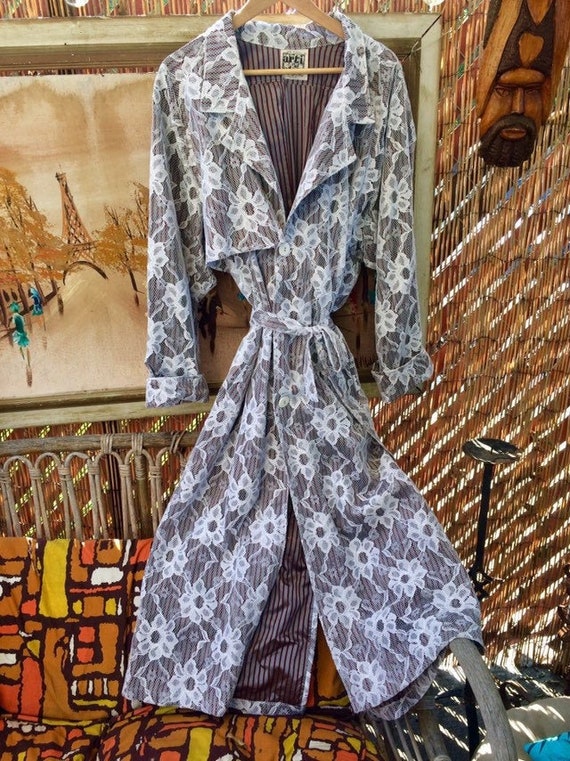 Vintage Lace wrap Rain Coat