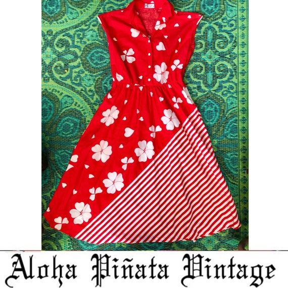 Vintage Cotton Heart Print Dress