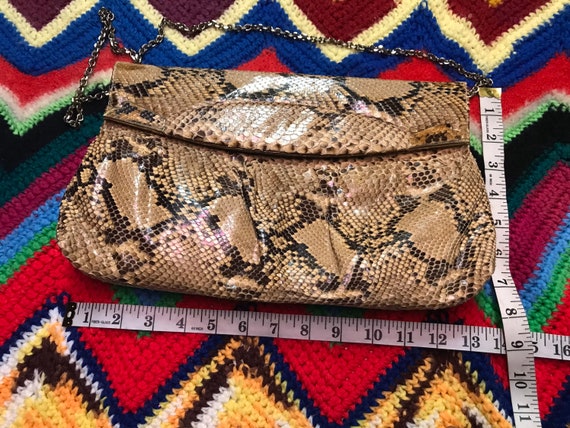 Vintage python snake clutch purse - image 8
