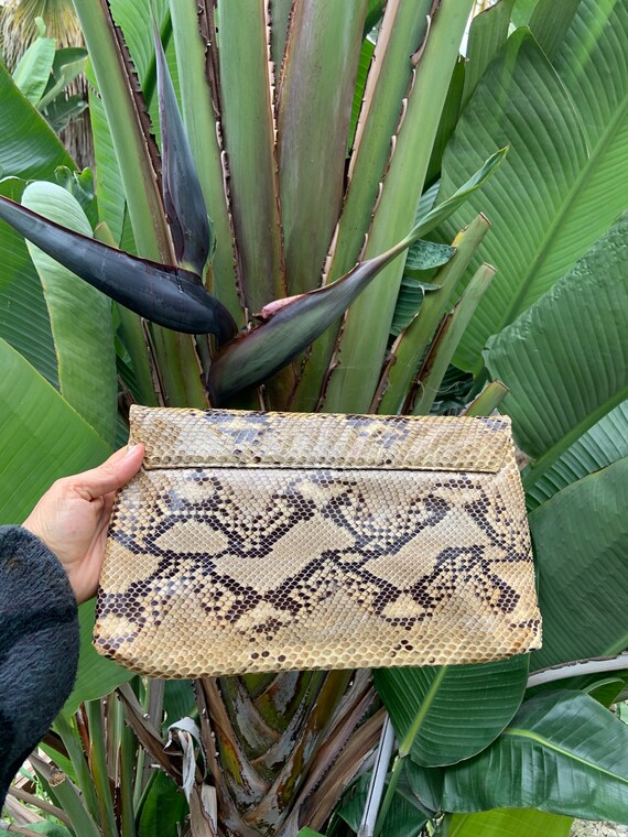 Vintage python snake clutch purse - image 2