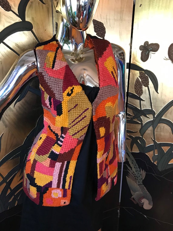 Vintage Needlepoint Vest Gem