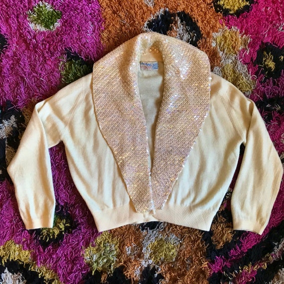 Vintage 1950s Cashmere Cardigan Sweater - image 3