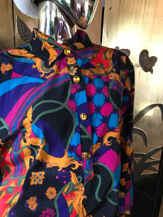 Vintage Jewel tone Blouse - image 2