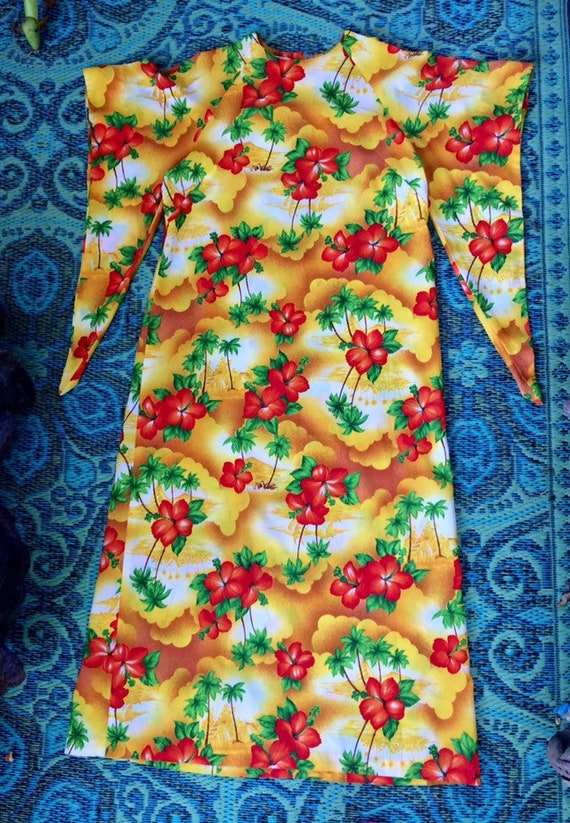 Vintage Hawaiian Kimono Caftan Dress - image 5