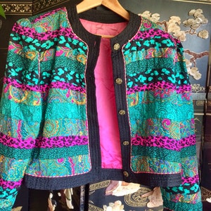 Vintage Silk Jacket with Leopard stripes
