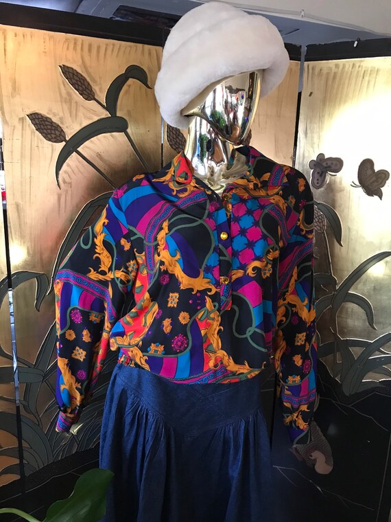 Vintage Jewel tone Blouse - image 3