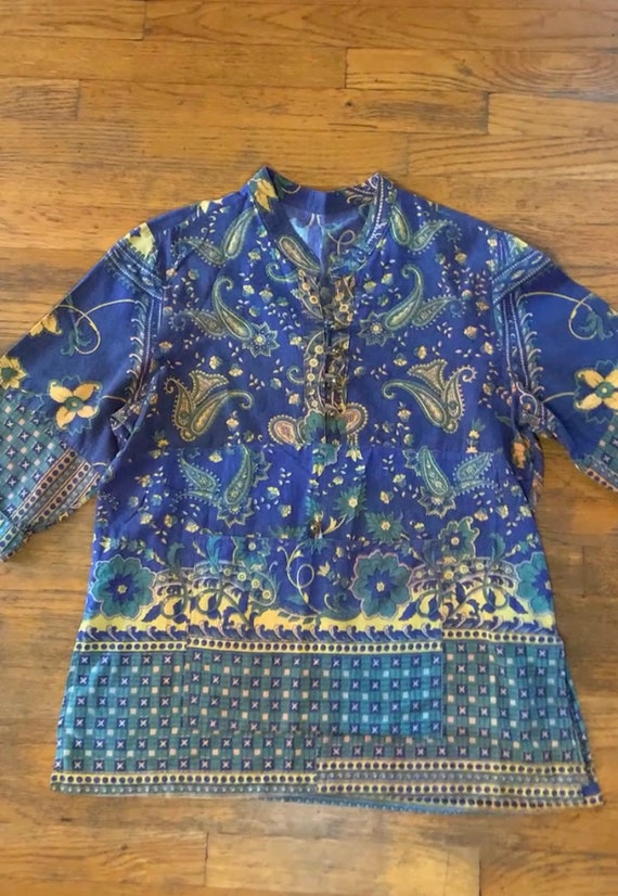 Vintage Indian Cotton Tunic Top - image 2