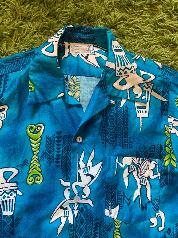 Vintage Hawaiian tiki Shirt by Hukilau - image 6