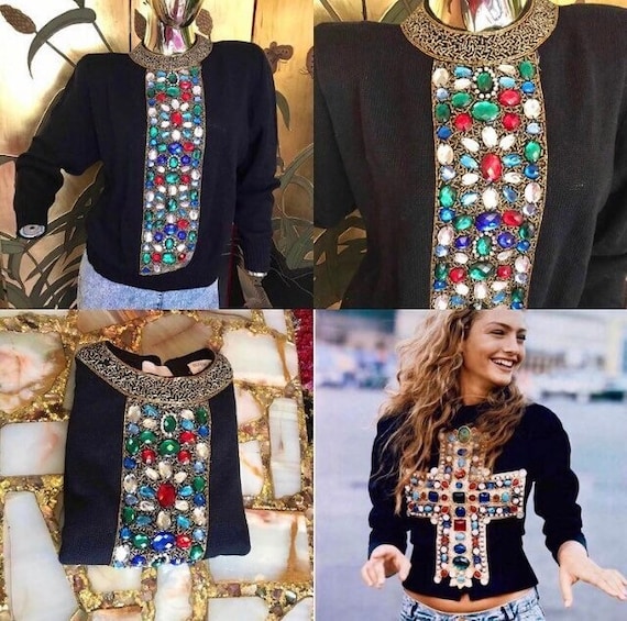 Vintage embellished Sweater by Bonnie Boerer and … - image 1