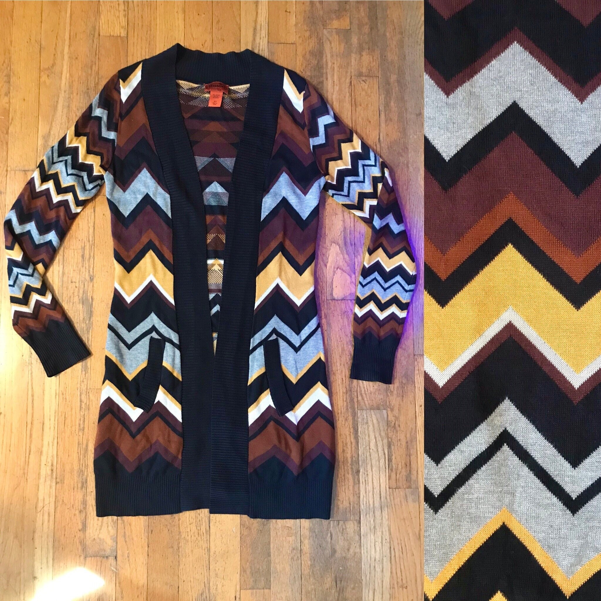 Missoni Heavy Knit Long Sweater Cardigan Etsy