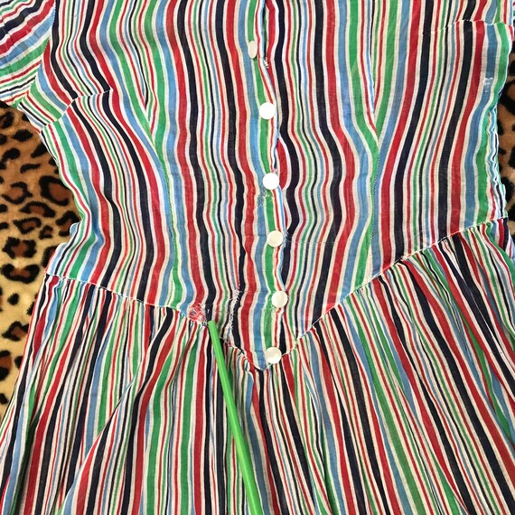 Vintage 60s Indian Cotton Gauze Rainbow Dress - image 9