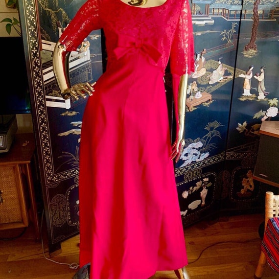 Vintage 50s Evening Dress by Emma Domb Pink