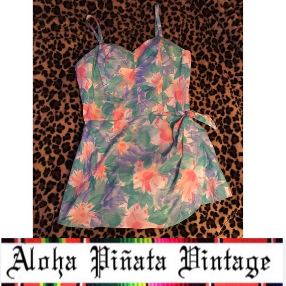 Vintage 40s Sarong style Swimsuit Pinup by Sandcas