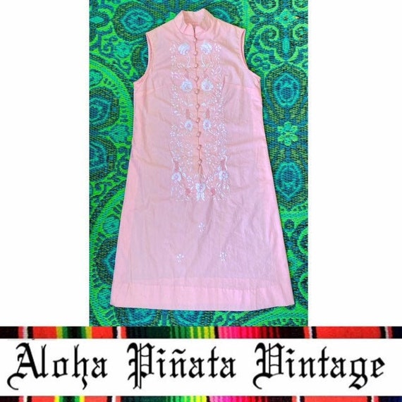 Vintage Embroidered Floral Cotton Dress