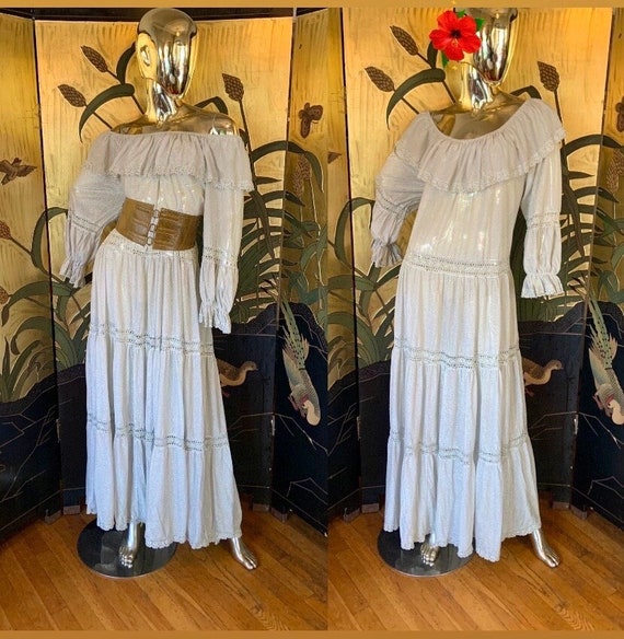 Vintage 70s Hawaiian Silver Lurex Kaftan Dress Muumuu by David Brown  California - Etsy