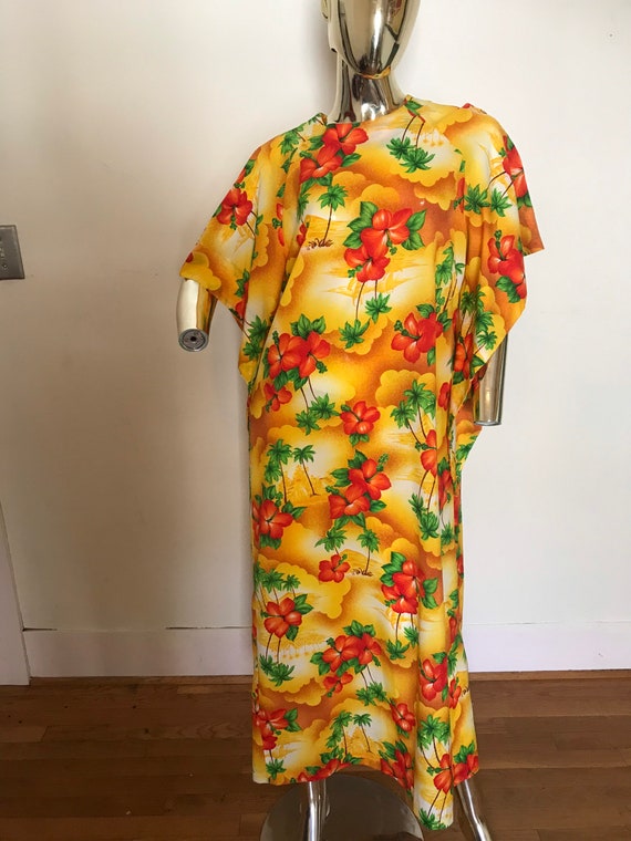 Vintage Hawaiian Kimono Caftan Dress - image 2