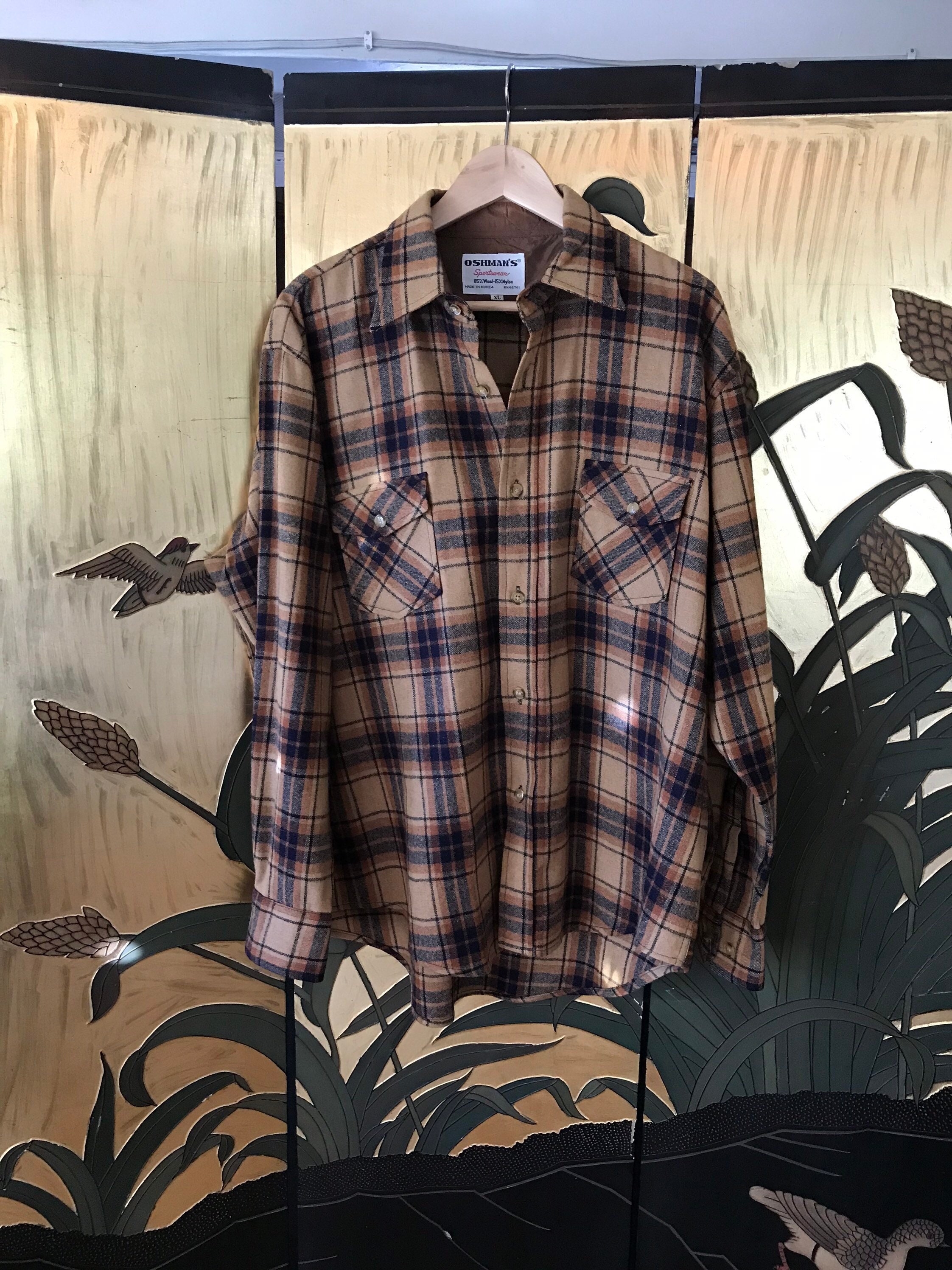 【KOOLOSET】Vintage Antique Flannel Shirt VINTAGE 90s | Earth Tone Flannel Button Down Shirt sz XL