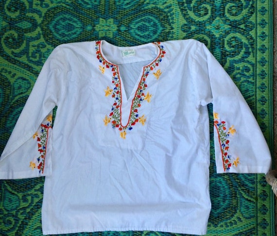 Vintage Bohemian Embroidered Shirt - image 1