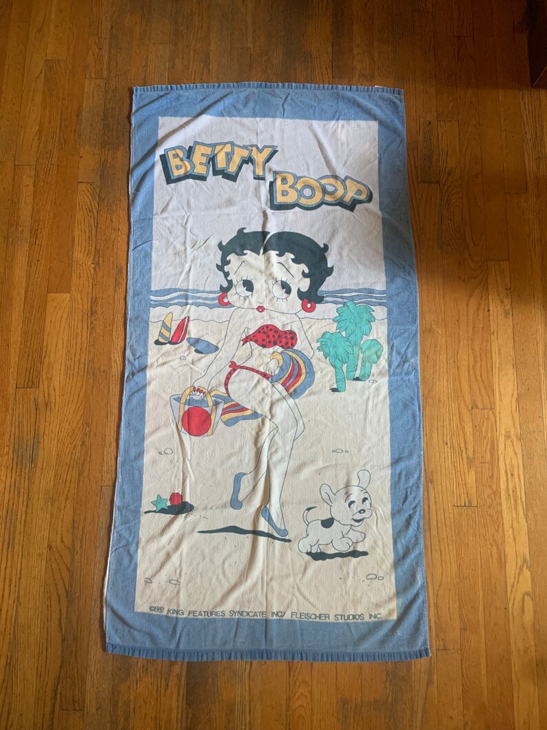 Vintage 80s Betty Boop Terrycloth Beach Towel - Etsy