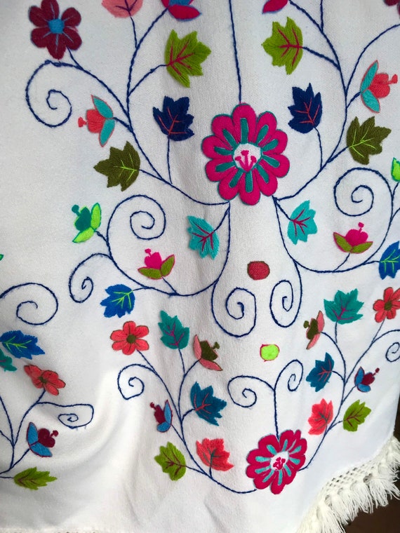 Vintage 60s Embroidered Dress with embroidered Bell Sleeves View 6