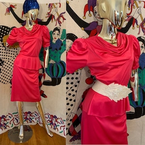 Vintage Hot Pink Disco Party Dress